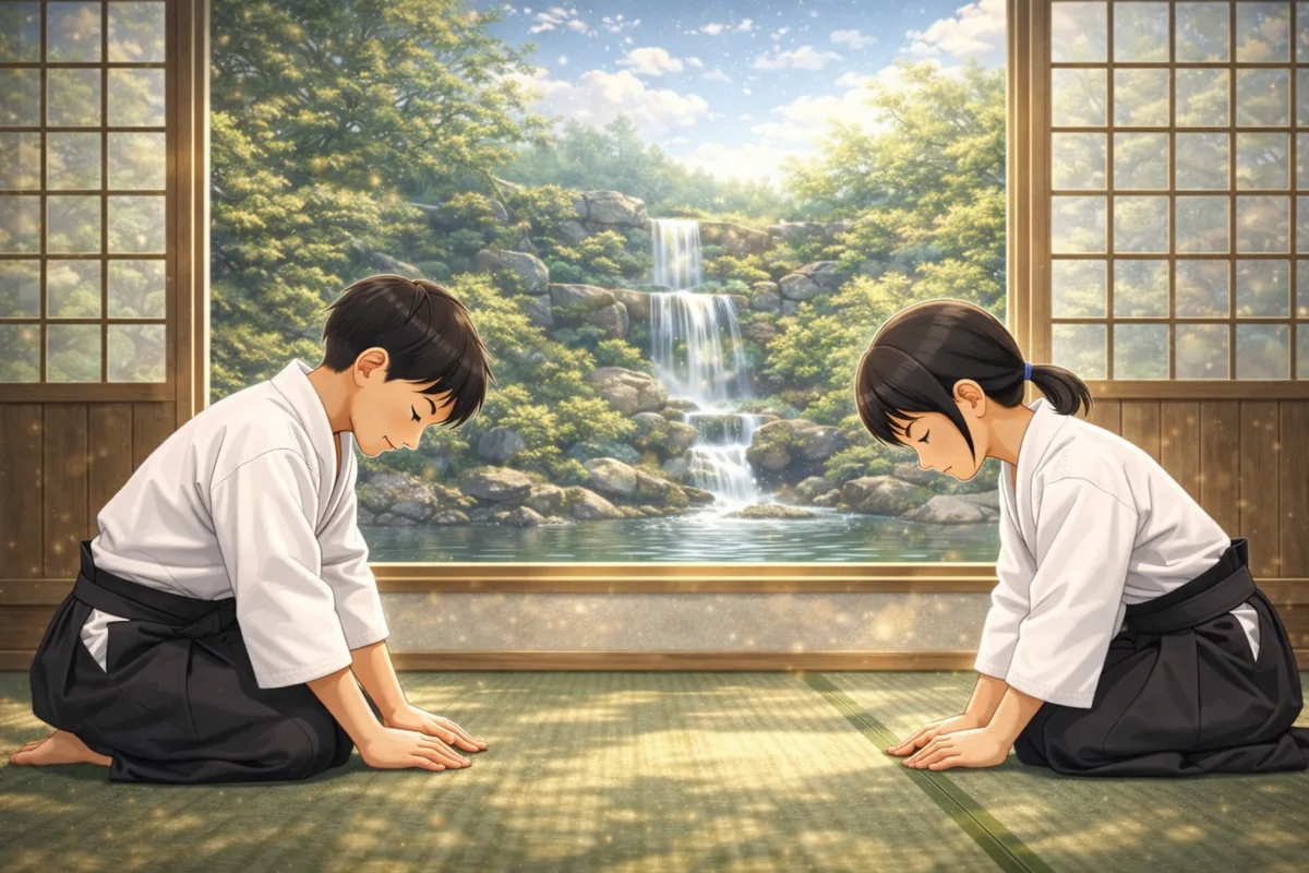 中学生向けページの合気道イラスト